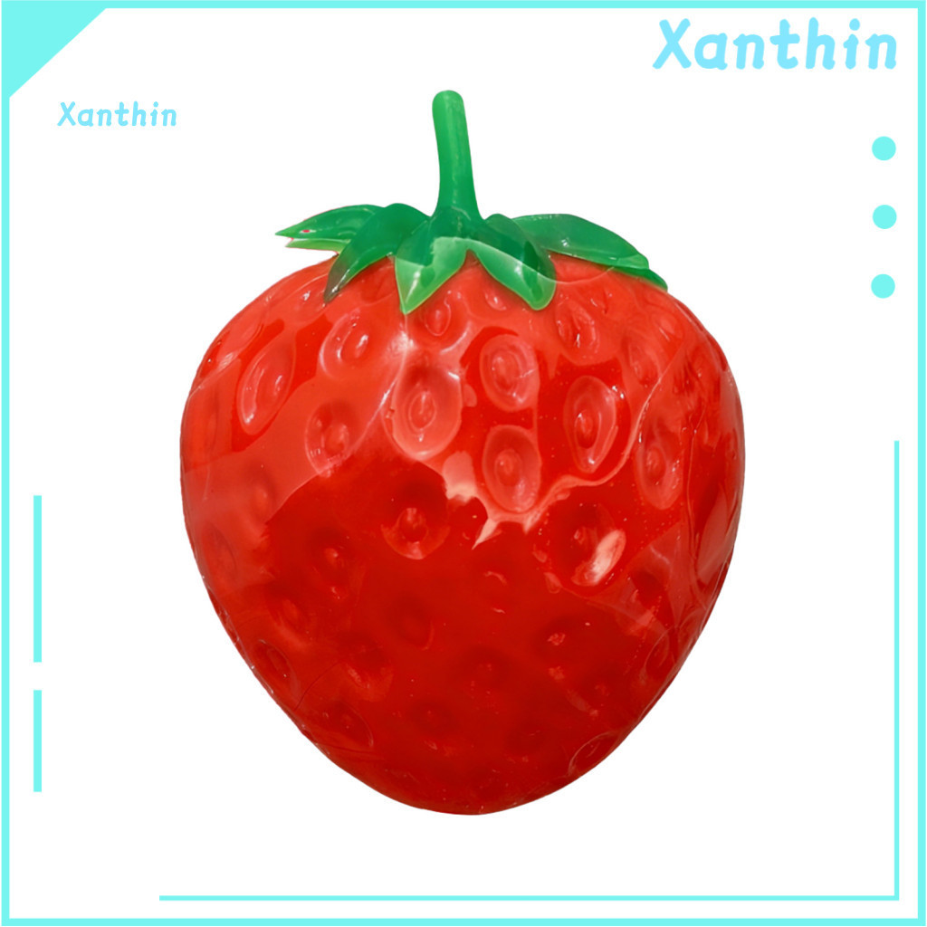 Portable Stress Toy Soft Squeeze 1 or 2 Pcs Realistic Strawberry Ball Mini Fidget Stretchy Simulated Fruit Perfect Party