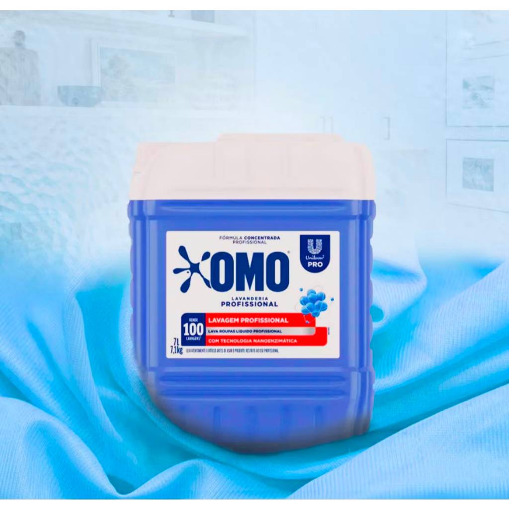 Sabao Omo Pro Liquido 7 Litros Galao Grande Rende Ate 500kg De Roupa Limpa Preservando O Tecido E A Cor Original