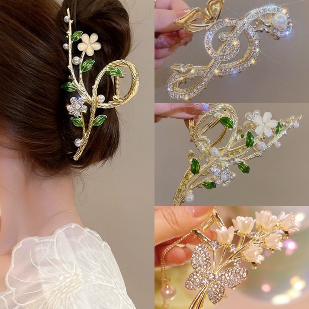 Moda High-End camélia grampo de cabelo temperamento flor nota acessórios para o cabelo