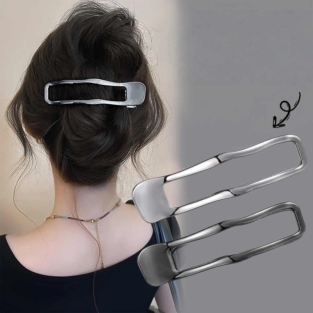 Grampo de cabelo de Metal estilo coreano feminino High-End sentir cabeça traseira simples grampo de cabelo