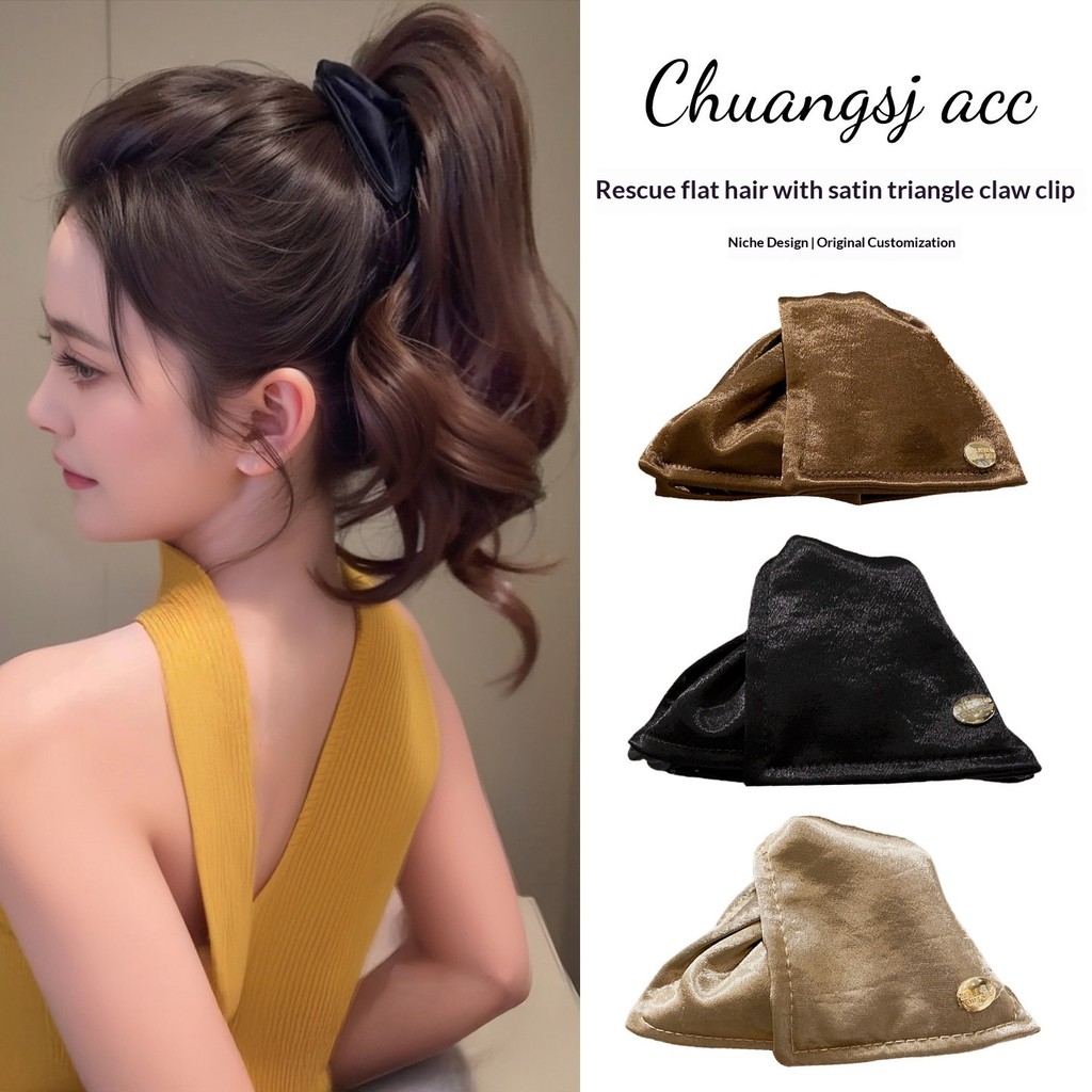 Salve A Cabeça Plana Concha De Cetim Clipe De Garra triangular 2026 Nova Traseira Completa high-end Rabo De Cavalo hairp