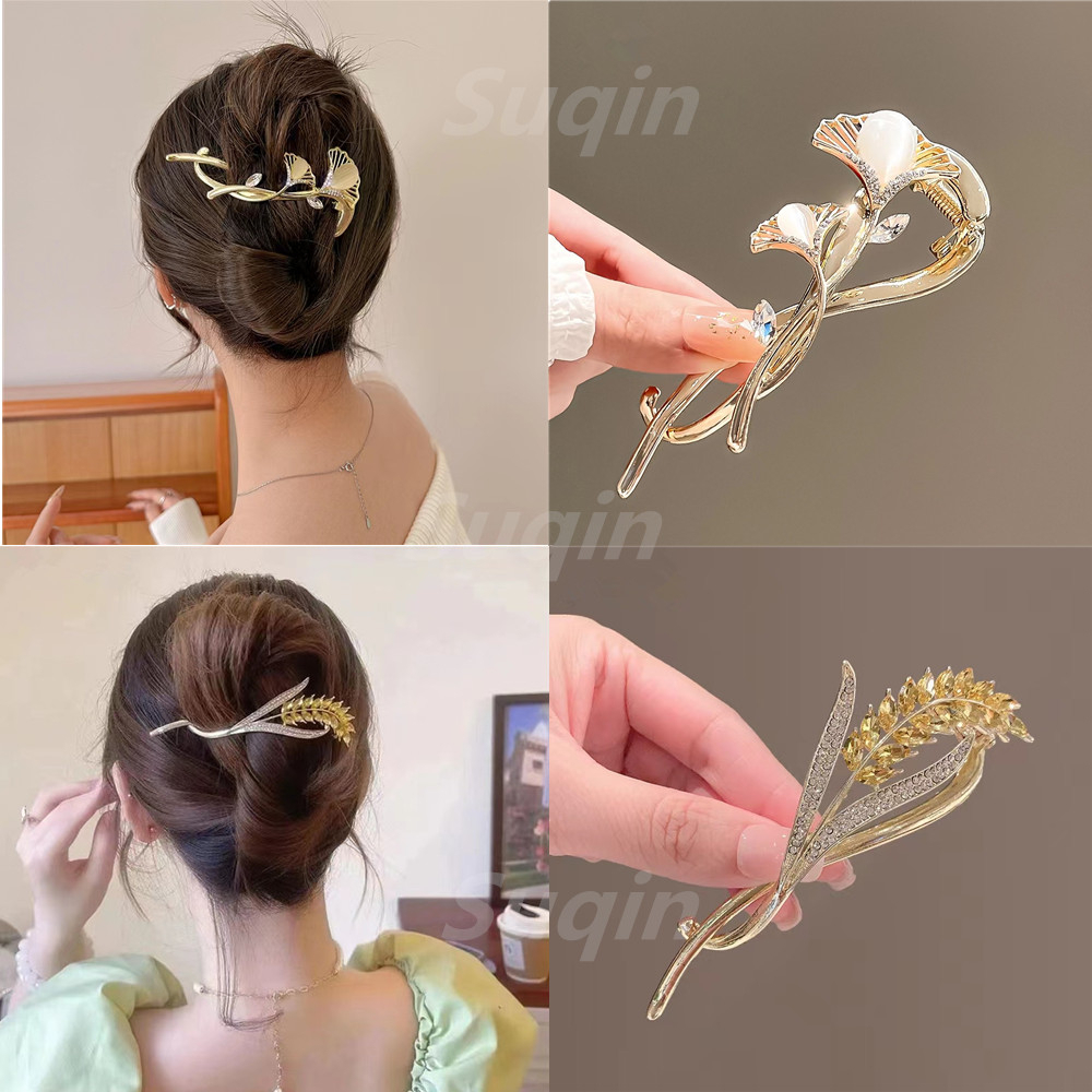 Nova luz de luxo estrela strass Metal torção clipe elegante curvo High-End grampo de cabelo volta cabeça acessórios para