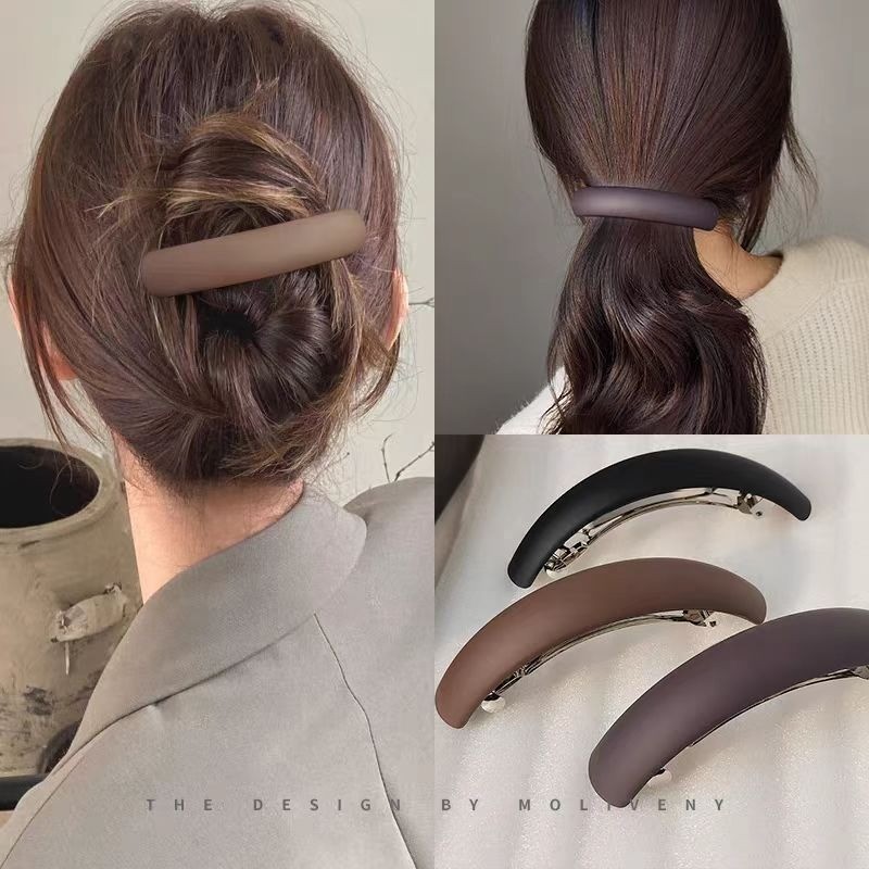 Grampo de cabelo de mola plana feminino cabeça traseira High-End grampo Horizontal 2025 novo estilo placa grande grampo