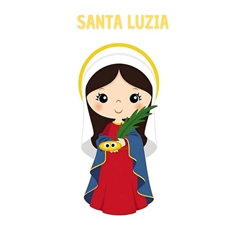 Santa Luzia, Protetora da Vista ou Visão (Desenho de Temática Semi-Minimalista) Quadro Decorativo