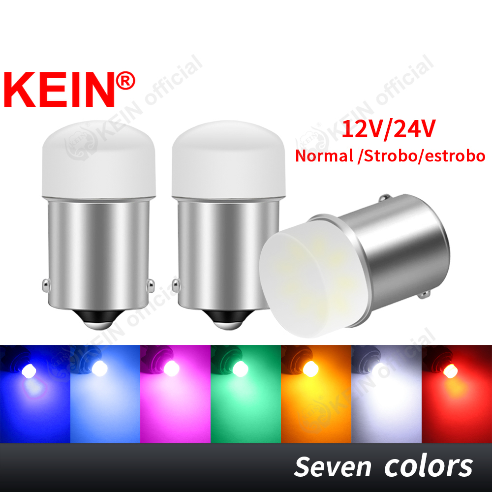 KEIN 2PCS Flash 12V 24V Luz Led Para Caminhão 1156 1157 Estroboscópica De Freio BA15S P21W BAY15D P21/5W De Parada De