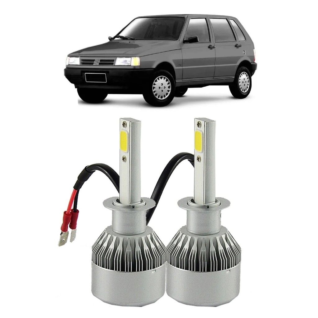 Par Lampada Super LED Farol de Milha Uno 1991 1992 1994 1995 1996 1997 1998 1999 2000 2001 2002 2003 6000k H1