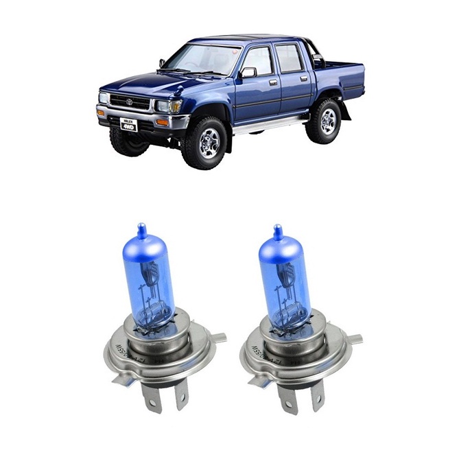 Par Lampadas Super Brancas Farol Hilux Pickup 1993 1994 1995 1996 1997 1998 1999 2000 2001 8500k H4