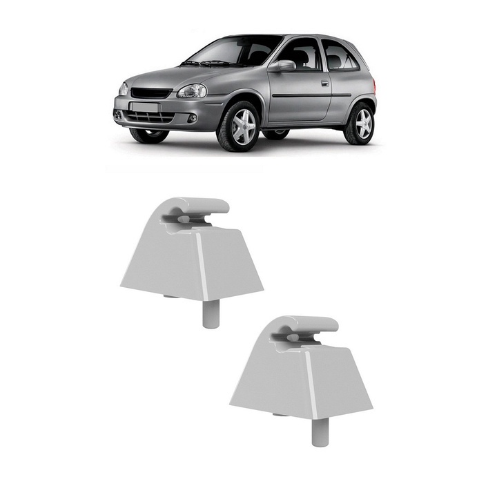 Par Grampo Suporte Quebra Sol Corsa Hatch 1994 1995 1996 1997 1998 1999 2000 2001 2002 Cinza Claro