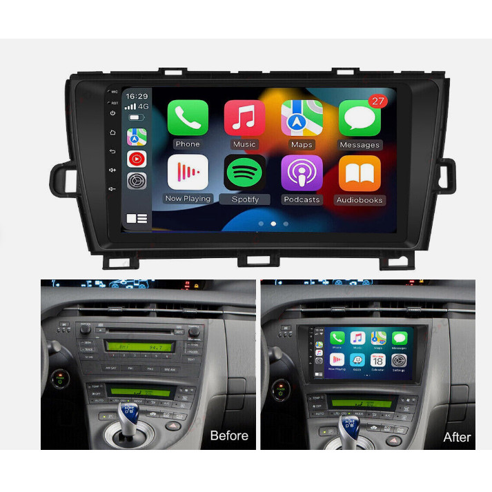 Central Multimidia para Toyota Prius 2010 com Kit (TELA ,CHICOTE e MOLDURA)