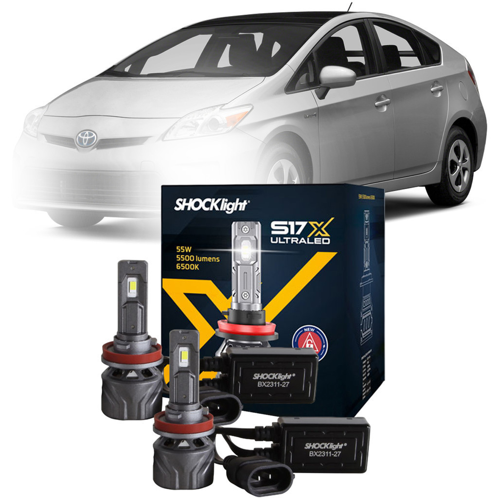 Kit Lampadas Ultra LED S17x Anti Erro Painel Toyota Prius 2010 2011 2012 2013 2014 2015 Farol de Milha
