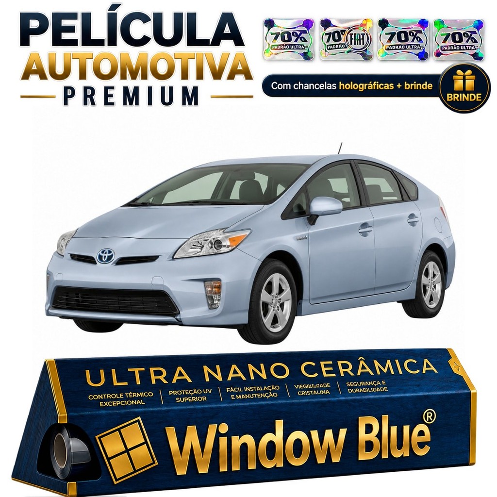 Película Ultra Nano Window Blue TOYOTA PRIUS 2010 até 2015 - Ultra Nano Cerâmica Térmica