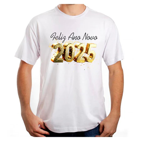 Camisa Camiseta Feliz Ano Novo 2025 Blusa Unisex