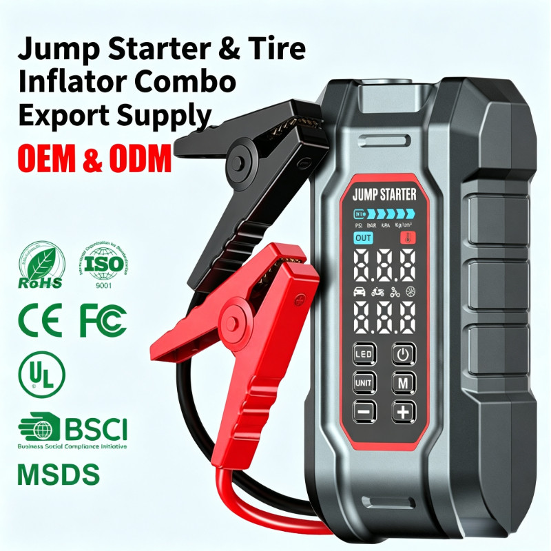 M8 Jump Starter Compressor De Ar 1500A 12V Bateria Booster 150PSI Bomba 10000mAh QC18W Para Carro SUV