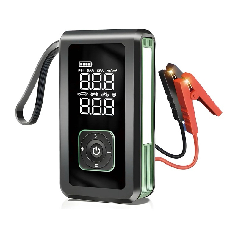 Mini Compressor 150 PSI com Jump Starter 1000A + Power Bank 15000mAh (USB-C)
