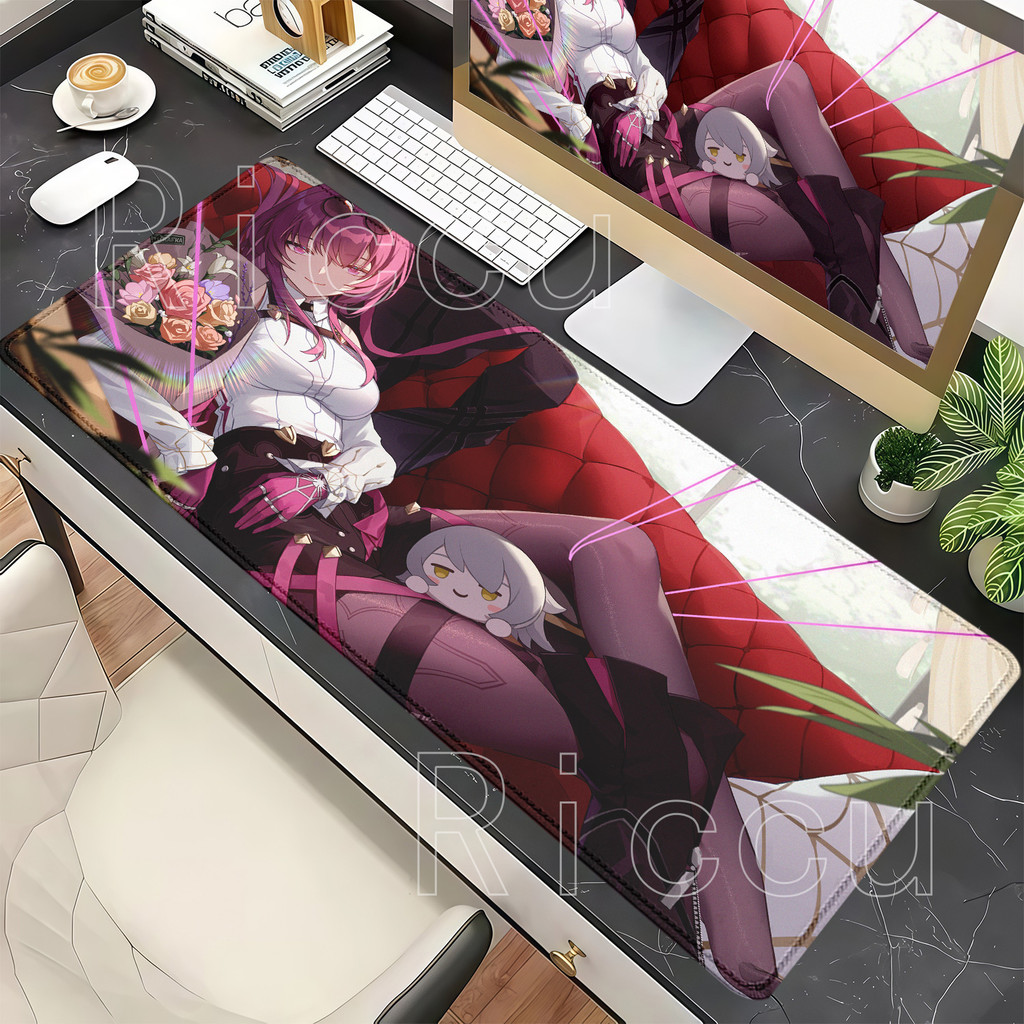 Mousepad Kafka PC Gaming Honkai Star Rail‌ HSR Office Overlock Esports Mouse Pad Teclado Base Antiderrapante XXL HD Impr