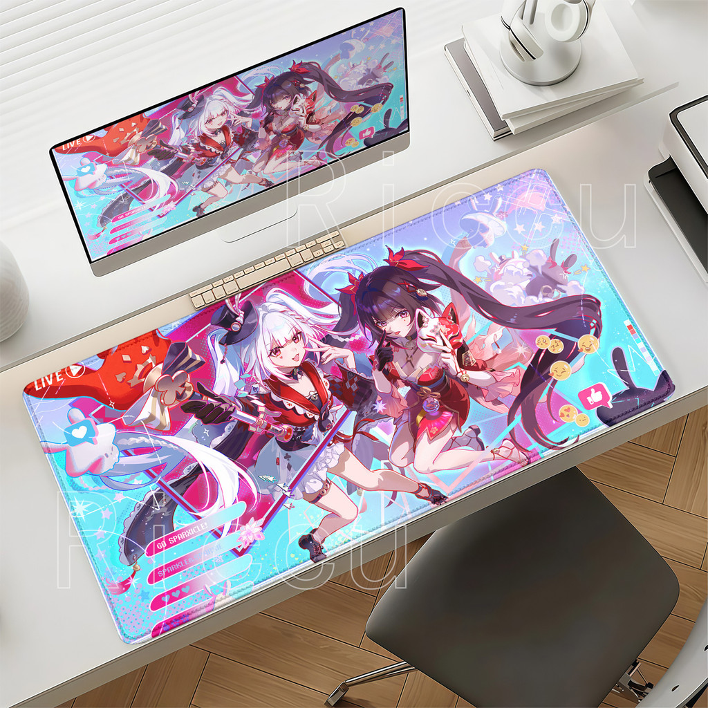 Sparxie Sparkle Gaming Honkai Star Rail HSR Mouse Pad Anime Girl Antiderrapante Borracha Escritório Mousepad PC Overlock