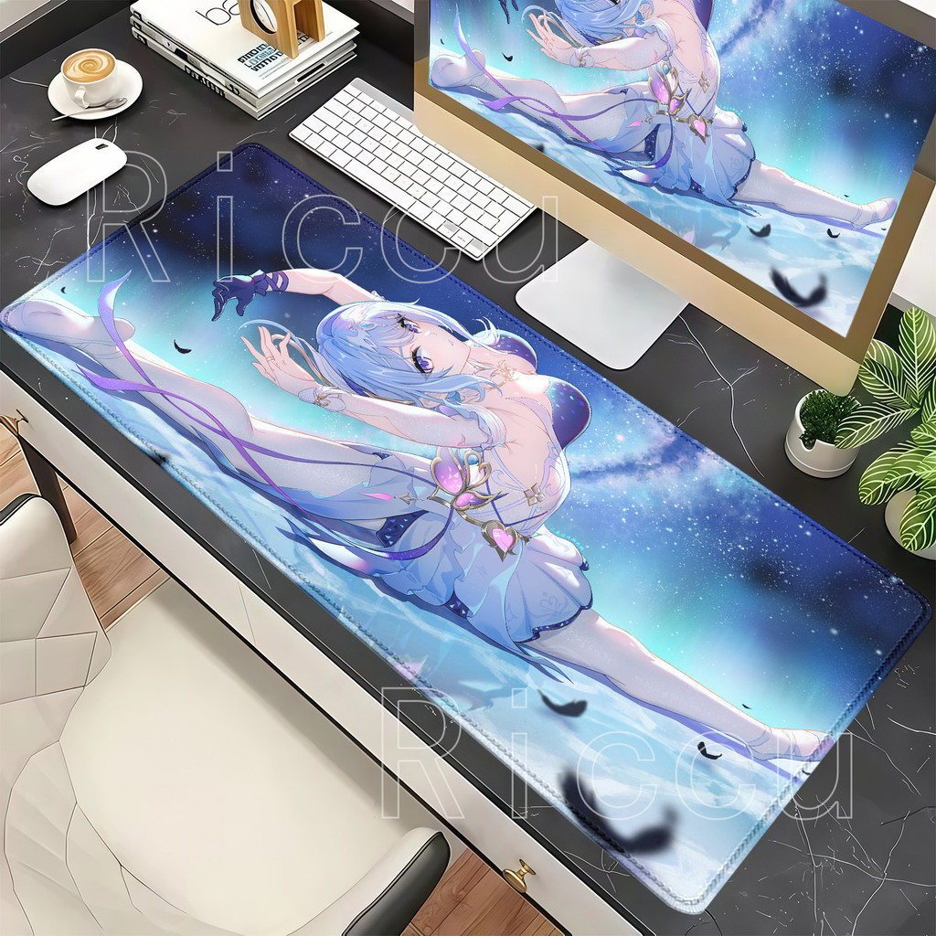 PC Gaming Genshin Impact Odette Mouse Pad Teclado De Borracha Overlock Mousepad Antiderrapante Escritórios Impressão HD