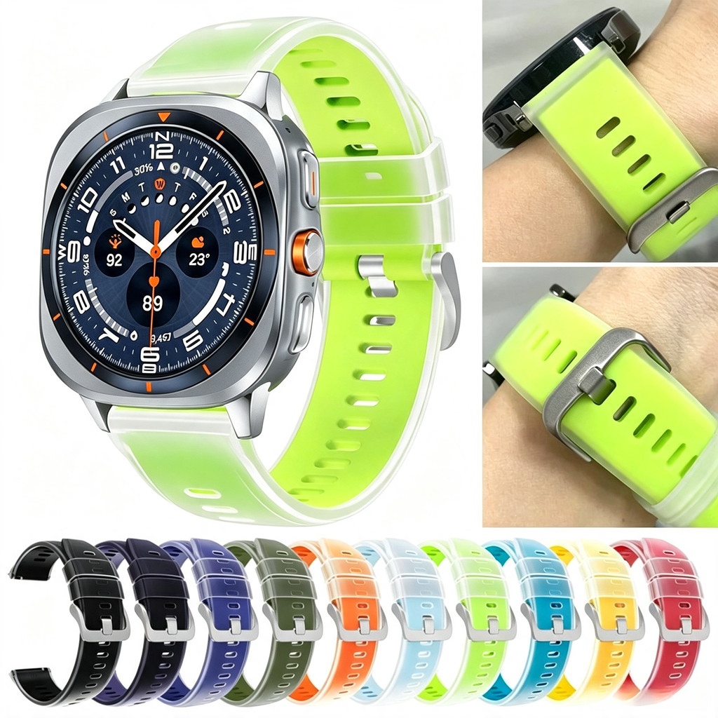 Pulseira De Silicone Colorida Gelatinosa Para Samsung Galaxy Watch 9 8 44mm 40mm 8 Clássico 46mm Ultra2 2026 Ultra 47mm