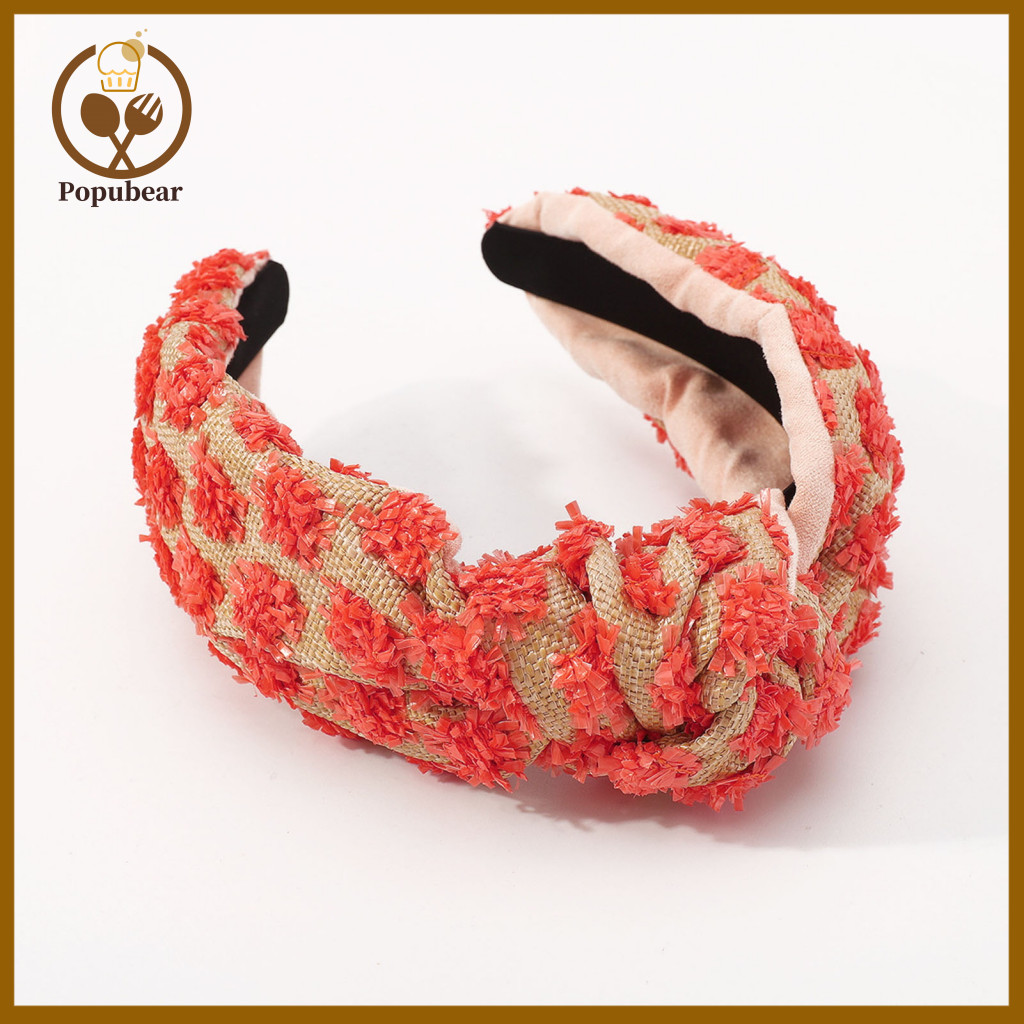 Raffia Headband Women Knotted Wide Headbands for – High Elastic Comfortable Hair Hoop Perfect Summer Beach Holiday Par