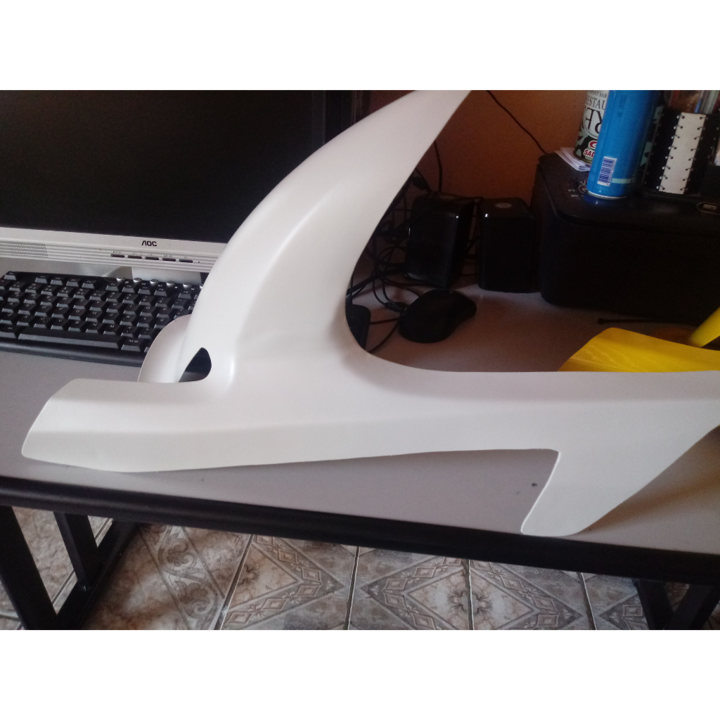 Paralama traseiro CG 150,160 branco fosco fibra de vidro