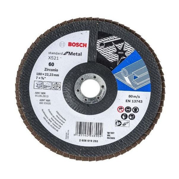 Disco Flap Standard For Metal 180mm G40 Curvo Fibra Vidro
