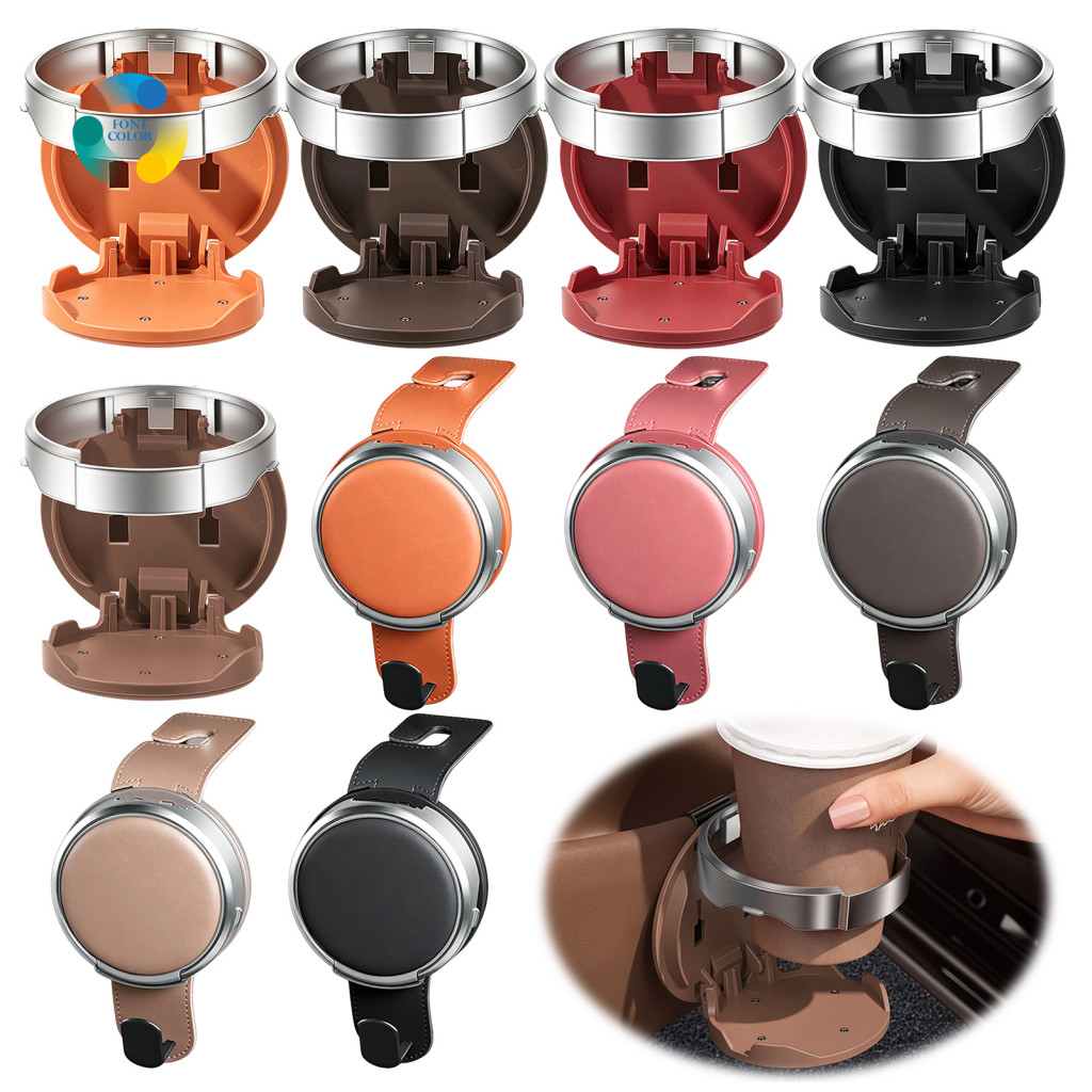 Universal Car Cup Holder Foldable Door Drink Organizer with Hook Clip – No-drill Mount Stand for Water for Southeast
