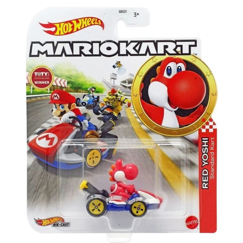 Hot Wheels Mario Kart Red Yoshi Vermelho 1:64