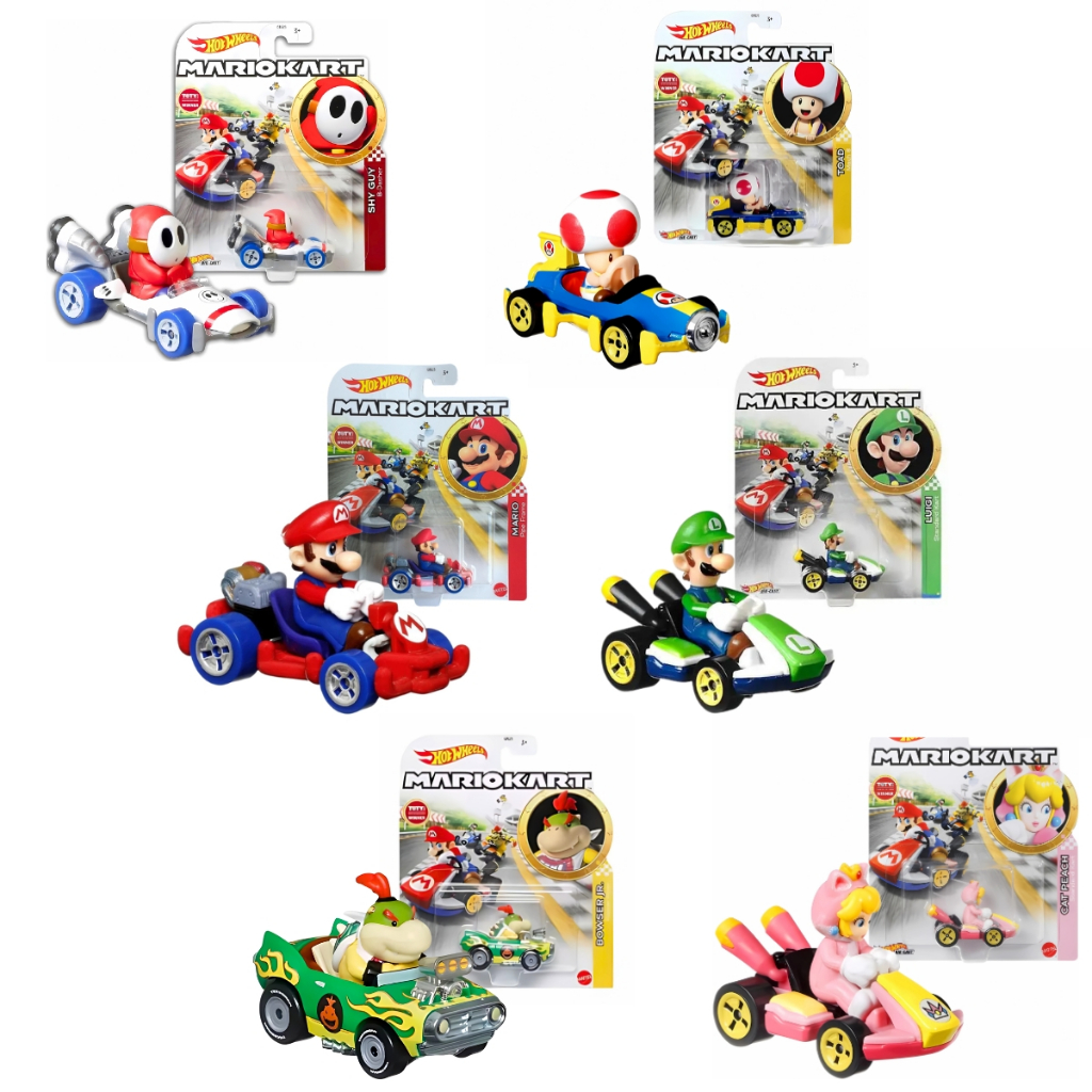Carrinhos Hot Wheels Personagens Mario Kart 1:64 Mattel