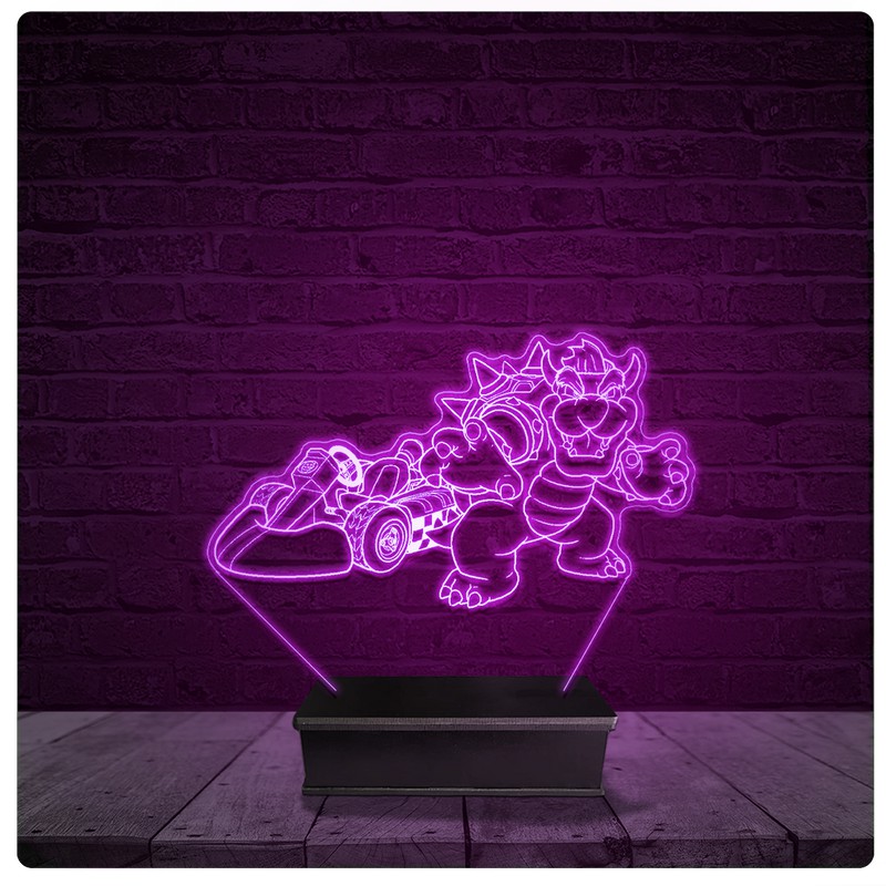 Luminária e Abajur Acrílico Led - Bowser Mario Kart