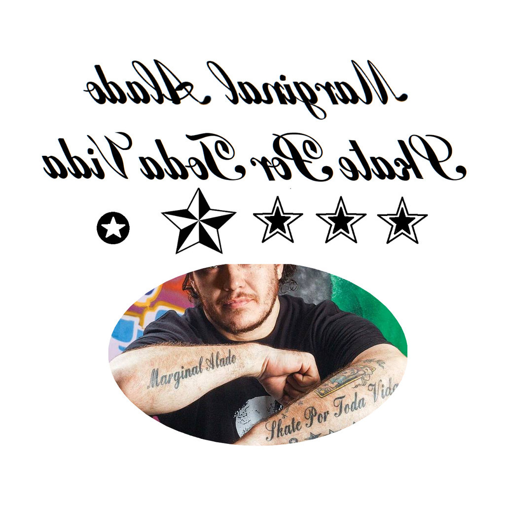 Tatuagem temporária cosplay frases Chorão Charlie Brown