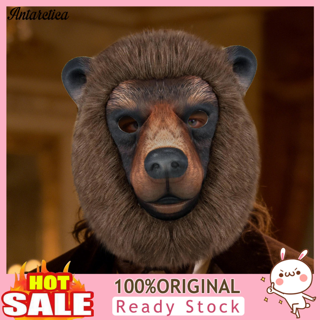 Novelty Sheep Mask for Adults Comfortable Head Realistic Full Face – Brown Bear Cosplay for Halloween Costume Party Fe