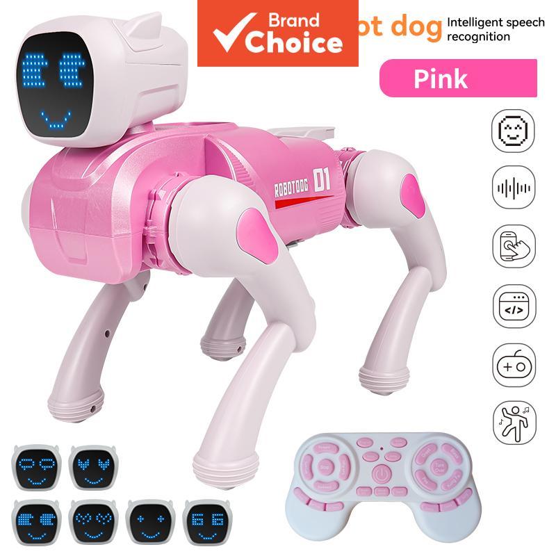 RC Robô Cão Inteligente Eletrônico Pet Controle De Voz Dublê Andando Dança Brinquedo Programável Presente Aniversário Pa