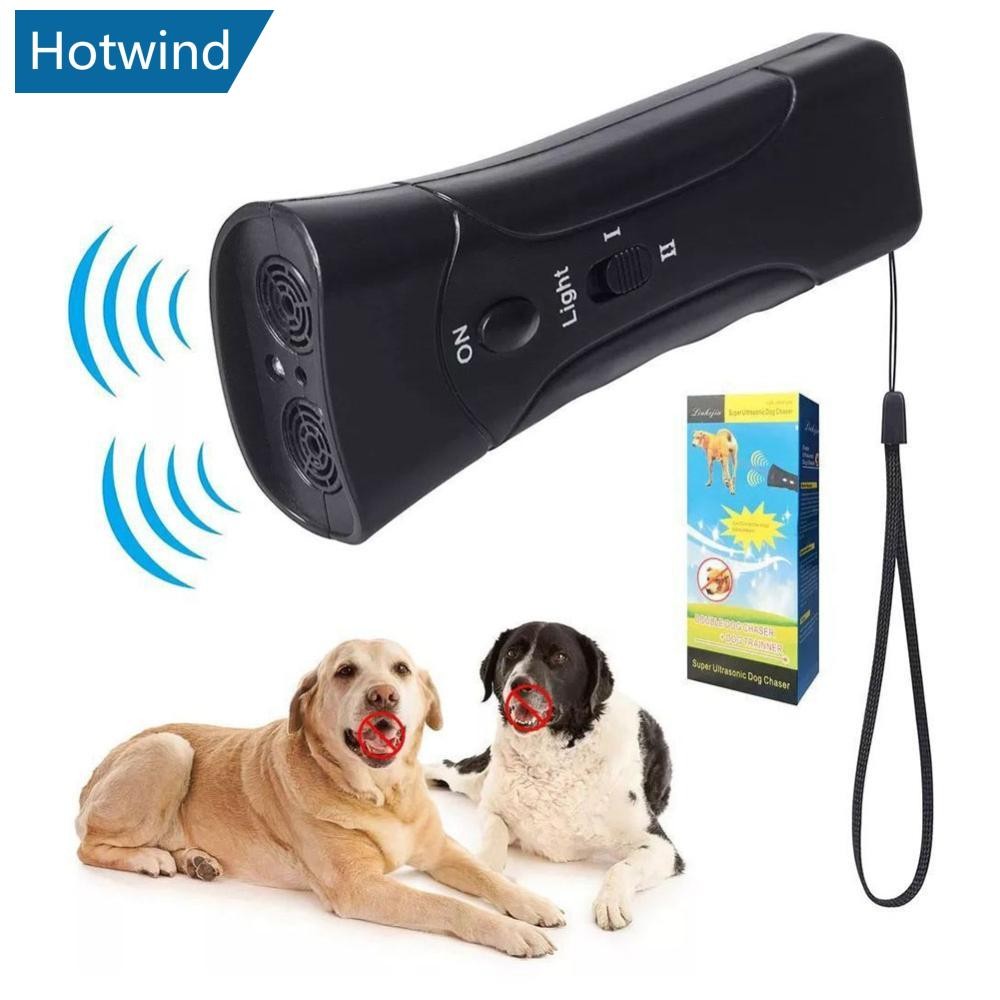 HW 2 Em 1 Dispositivo Antilatido Portátil LED Ultrassônico Cão De Estimação Repelente Controle Treinamento Treinador Com