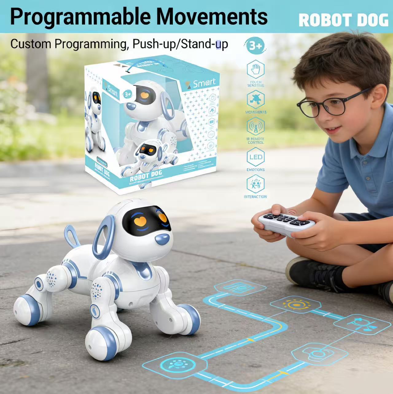 Gato Robô RC Rosa Fofo com Luzes LED Brilhantes, Pet Interativo com Sensores de Gestos, Aprendizado STEM, Presente de