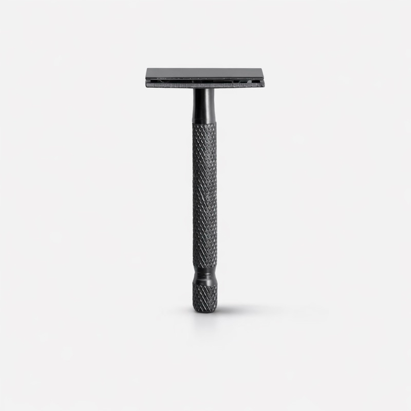Aparelho de Barbear Manual de Metal Retrô com Lâmina – Uso Masculino