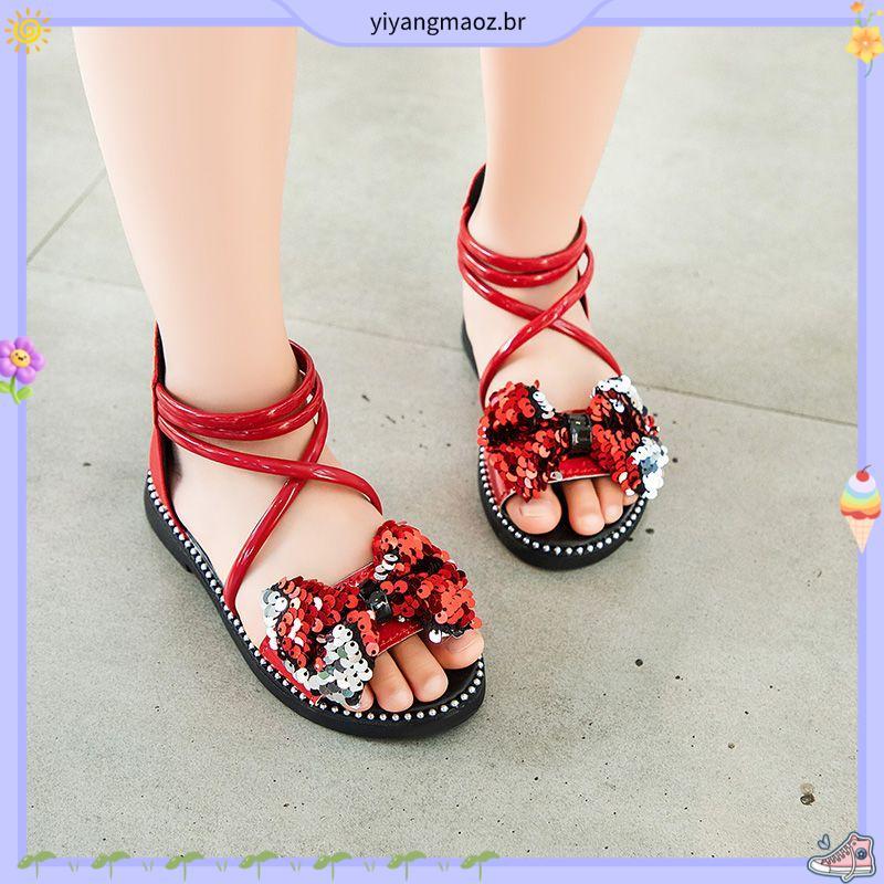 Meninas sandálias verão moda sola macia sapatos romanos moda influenciador princesa sapatos estudante meninas sandálias
