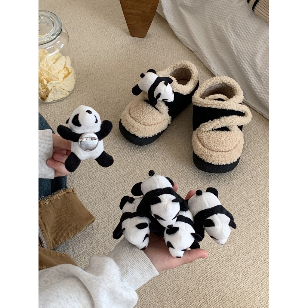 Bonito boneca de pelúcia dos desenhos animados Panda sapatos decorações na moda influenciador sapatos criativos pino ace