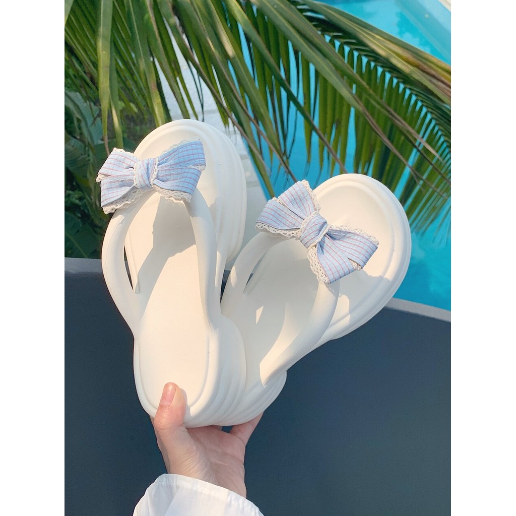 Mulheres verão exterior usar sapatos de praia sandálias chinelos influenciador de sola grossa antiderrapante menina cora