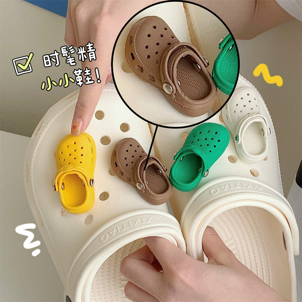 Influenciador único bonito Mini buraco sapatos flor fivela ins menina coração criativo diy tridimensional sapatos decora