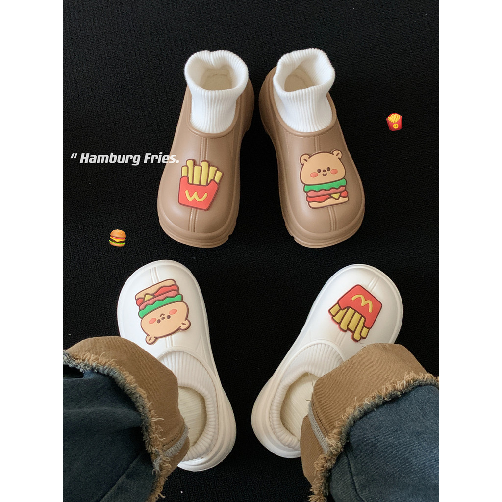 Fivela de sapato criativa destacável buraco sapatos acessórios femininos influenciador urso bonito delicioso hambúrguer