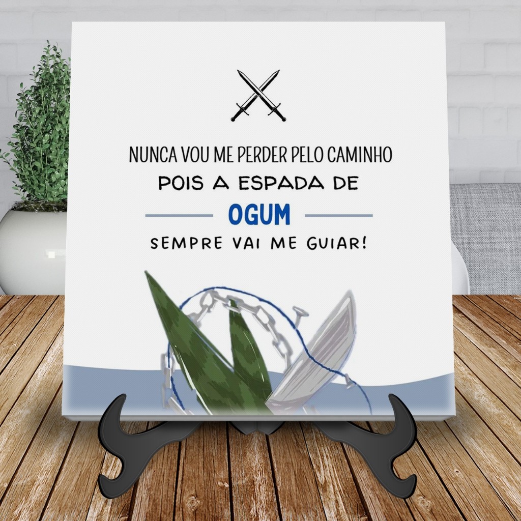 Azulejo Decorativo Ogum Orixás Frase Meu Ori