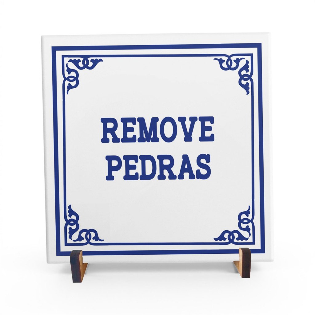 Azulejo Decorativo com a Frase 