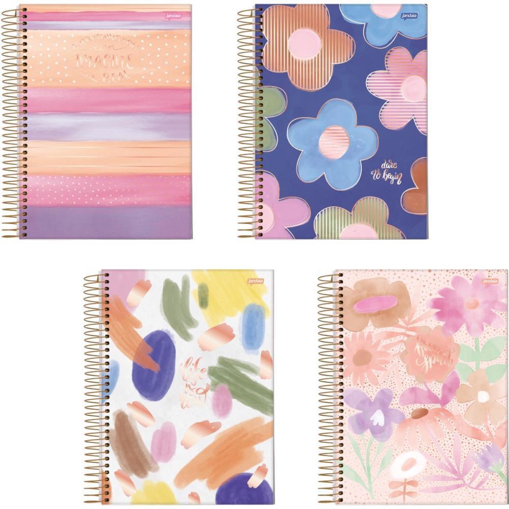 Caderno 01X1 Capa Dura 2021 LA Creme 80FLS.