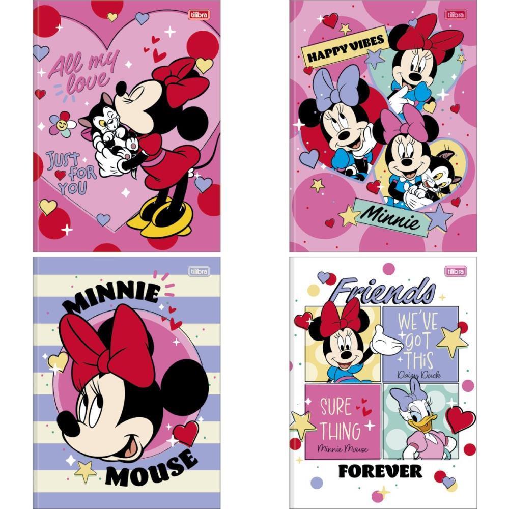 Caderno Brochura 1/4 Capa Dura Minnie 80FLS.