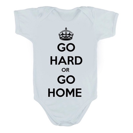 Body Manga Curta Bebê Bodie Go Hard Or Go Home