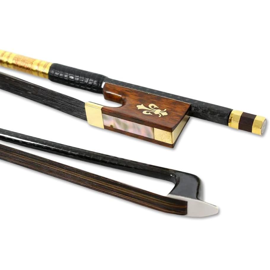 Braided Carbon Fiber Violin Bow 4/4 Full Size - Professional Mongolian Horsehair Violin Bow for Student & Adults - Durab