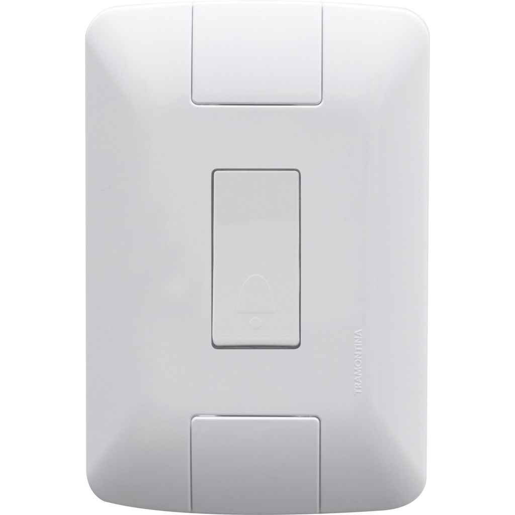 Conjunto 4x2 com 1 Pulsador Campainha  Tramontina Aria 6 A 250 V Branco Tramontina