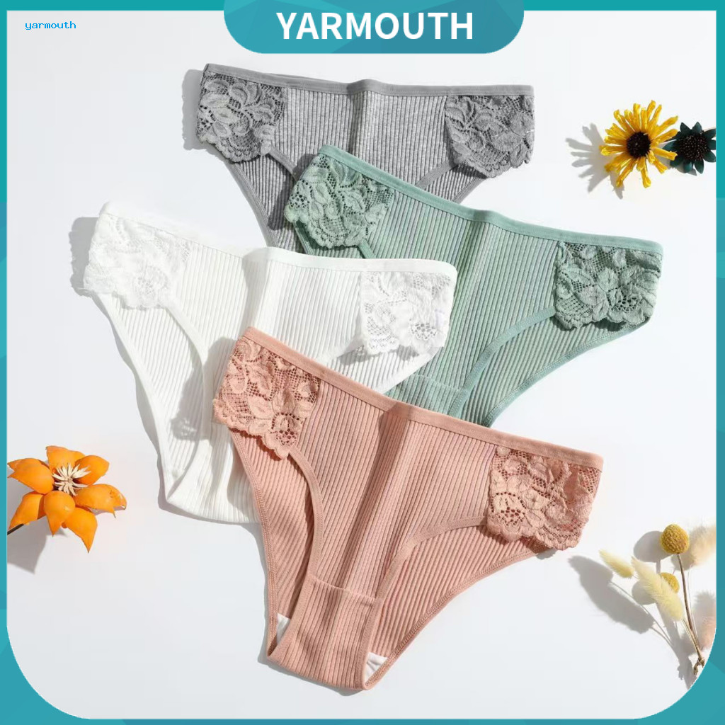 Women Cotton Panties Everyday Basic Women’s Floral Lace Hipster – Soft Breathable Low Rise Ribbed Cheeky Bikini for
