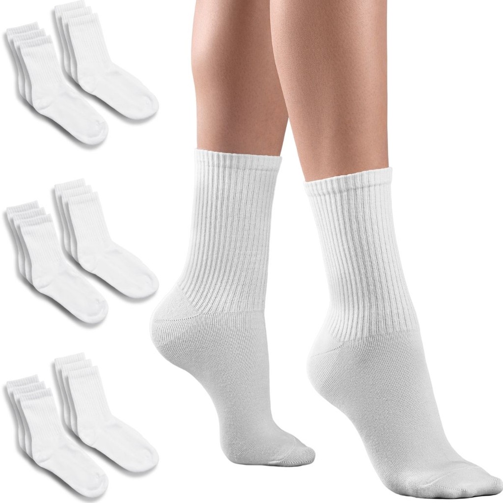Kit 9 Pares Meia Cano Longo Academia Feminina