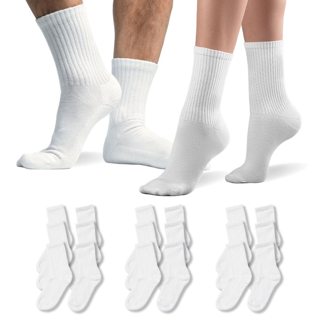 Kit 9 Pares Meia Cano Longo Respirável Unissex